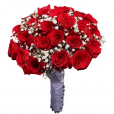 Buquê de noiva de rosas vermelhas