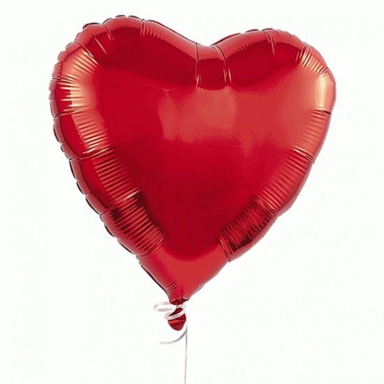 Balão coração vermelho