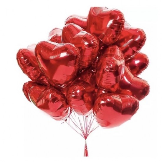 Balão coração vermelho com gás